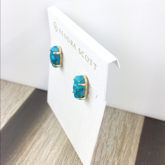 Kendra Scott Betty bronze turquoise earrings - Picture 2 of 3